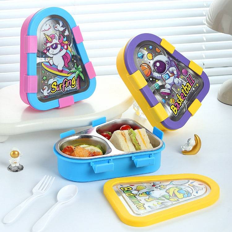 2 Grid Triangle Shape Kids Tiffin Box